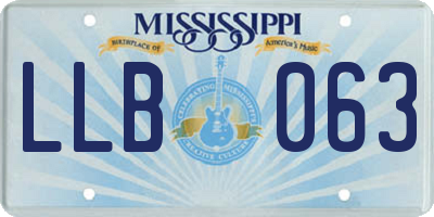 MS license plate LLB063