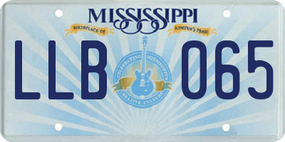 MS license plate LLB065