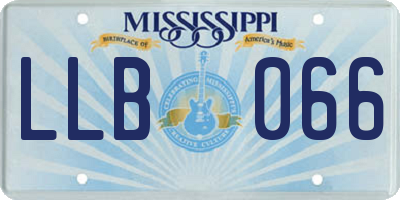 MS license plate LLB066