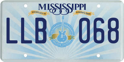 MS license plate LLB068