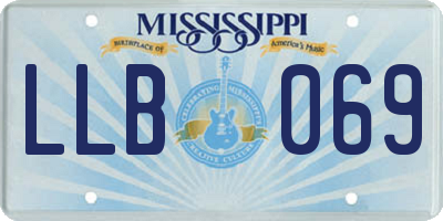 MS license plate LLB069