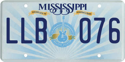 MS license plate LLB076