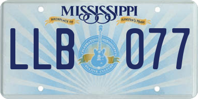 MS license plate LLB077