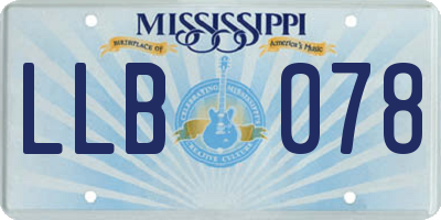 MS license plate LLB078