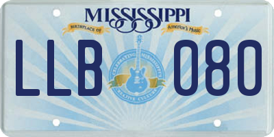 MS license plate LLB080