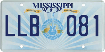 MS license plate LLB081