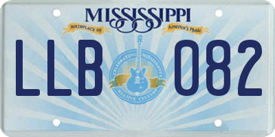 MS license plate LLB082