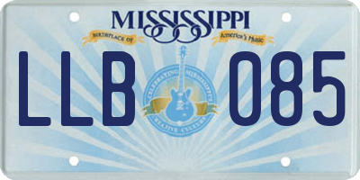 MS license plate LLB085