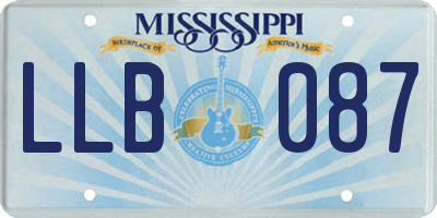 MS license plate LLB087