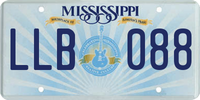 MS license plate LLB088