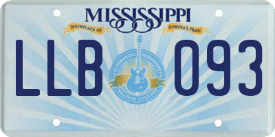 MS license plate LLB093