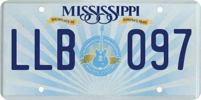 MS license plate LLB097