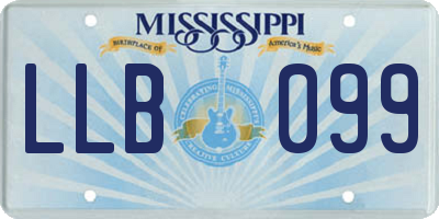MS license plate LLB099