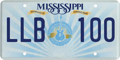 MS license plate LLB100