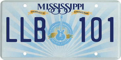 MS license plate LLB101