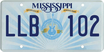MS license plate LLB102
