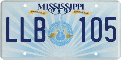 MS license plate LLB105