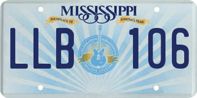 MS license plate LLB106