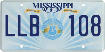 MS license plate LLB108