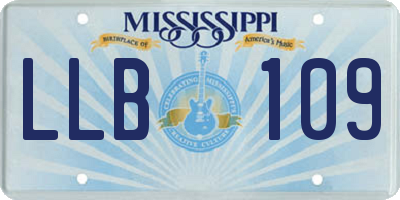 MS license plate LLB109