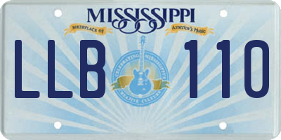 MS license plate LLB110
