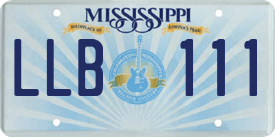 MS license plate LLB111