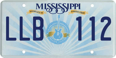 MS license plate LLB112