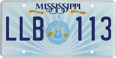 MS license plate LLB113