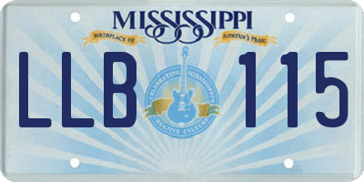 MS license plate LLB115