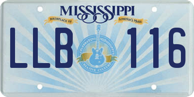 MS license plate LLB116