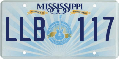 MS license plate LLB117