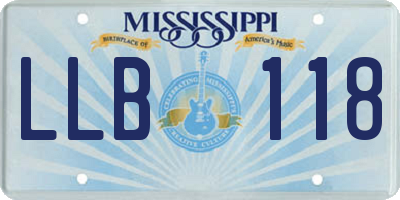 MS license plate LLB118