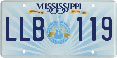 MS license plate LLB119