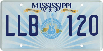 MS license plate LLB120