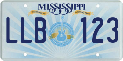 MS license plate LLB123