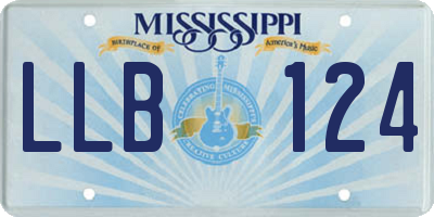 MS license plate LLB124