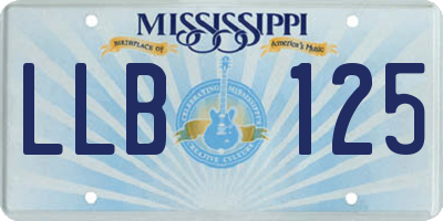 MS license plate LLB125