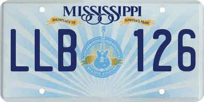 MS license plate LLB126