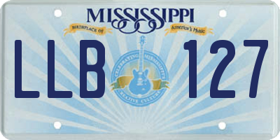 MS license plate LLB127