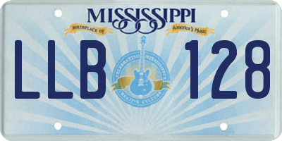MS license plate LLB128