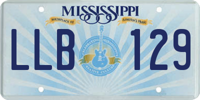 MS license plate LLB129