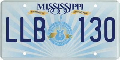 MS license plate LLB130