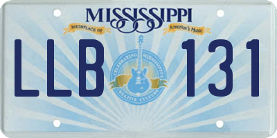 MS license plate LLB131