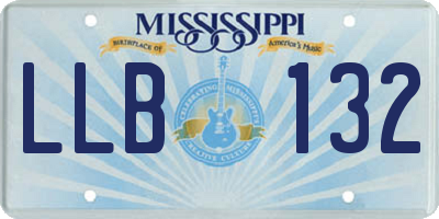 MS license plate LLB132