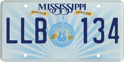 MS license plate LLB134