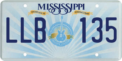 MS license plate LLB135