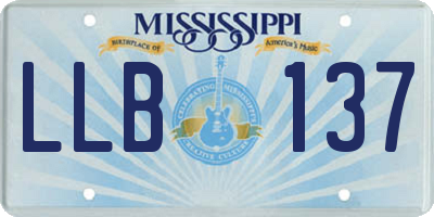 MS license plate LLB137
