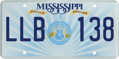 MS license plate LLB138