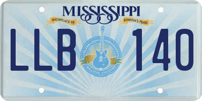MS license plate LLB140