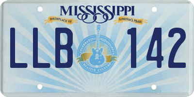 MS license plate LLB142